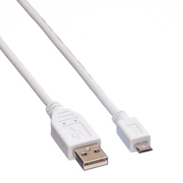 Кабель USB 2.0 A — Micro B M/M, белый, 3 м