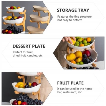 TALERZ NA OWOCE Z TRÓJWARSTWOWĄ KONSTRUKCJĄ, WYGODNA TACKA DO PRZECHOWYWANIA