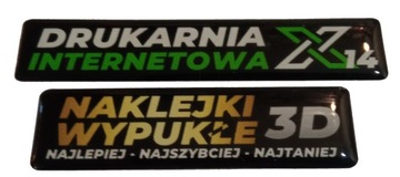 Tania NAKLEJKA Wypukła 3D żelowa ŻYWICZNA Twoje LOGO Premium - 100 sztuk