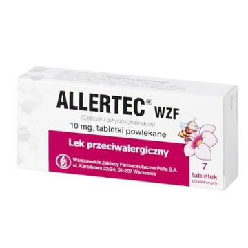Allertec WZF 10mg 7 tabletek alergia uczulenie