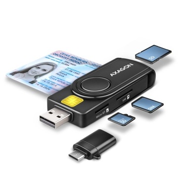 Kompaktowy czytnik kart Smart card SD/microSD/SIM