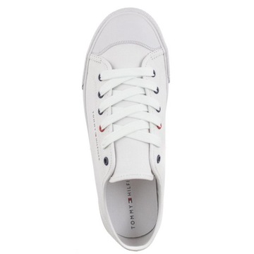 Buty Obuwie Młodzieżowe Trampki Tommy Hilfiger Low Cut Sneaker Białe