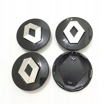4 Szt. Renault Kołpak Piasty Koła Czarny 60mm