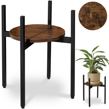 Kwietnik metalowy loftowy czarny TORRE RUSTIC 40 cm