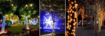 НАРУЖНЫЕ РОЖДЕСТВЕНСКИЕ СВЕТИЛЬНИКИ9,5м 100LED+ВСПЫШКА ISKRA