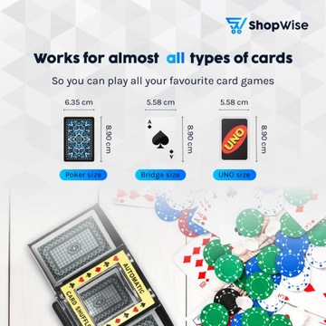 Устройство для перемешивания карт, содержит игральные карты и электронную книгу, на батарейках.