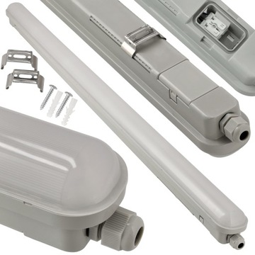 Lampa LED Hermetyczna Do Garażu 120cm 40W 4800LM Warsztatu Oprawa Natynkowa