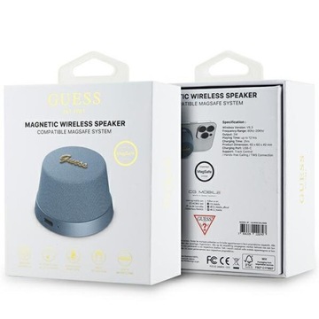 GUESS BLUETOOTH ДИНАМИК GUWSC3ALSMB ПОДСТАВКА МАГНИТНЫЙ СЦЕНАРИЙ МЕТАЛЛ СИНИЙ