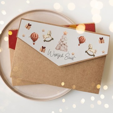 Коробка конверта папки папки для 40 Печать 15x23 с рождественским клапаном