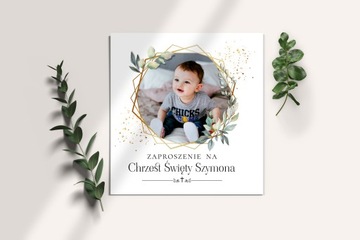 ПРИГЛАШЕНИЯ НА КРЕСТИЕ + ФОТО + ПЕРСОНАЛИЗАЦИЯ 3 ШТ.