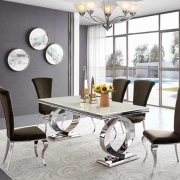 Stół glamour Buffalo do jadalni 180x90 blat szklany nowoczesny
