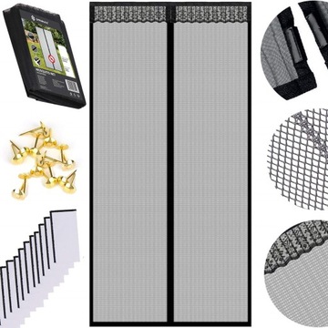 MOSKITIERA NA DRZWI BALKONOWE TARASOWE MAGNETYCZNA SIATKA 100x210cm MOCNA