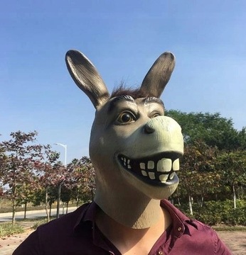 Маска осла от SHEK Shrek Latex COSPLAY