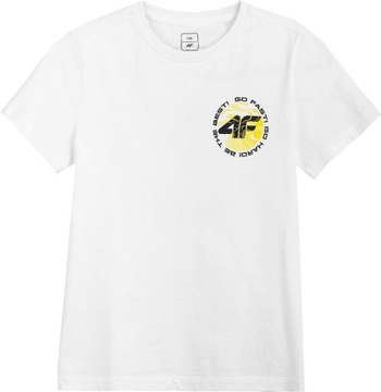 4F T-SHIRT CHŁOPIĘCY KOSZULKA _ JTSM008A _ biała _ r. 158
