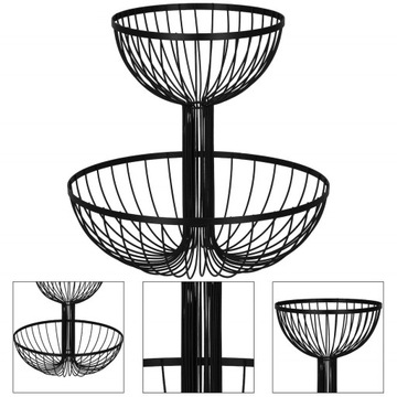 МЕТАЛЛИЧЕСКАЯ ТАРЕЛКА LOFT ЧЕРНАЯ КОРЗИНА ДЛЯ ФРУКТОВ ДВОЙНАЯ ЧАША КРУГЛАЯ КОРЗИНА