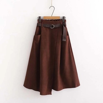 Women Casual Skirts Spring Autumn Solid High Waist