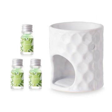 Kominek ceramiczny + zestaw 3 olejków bambusowych