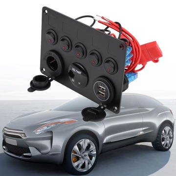 PANEL PRZEŁĄCZNIKA ON-OFF STEROWANIA 5 POZYCYJNY ŁODZI SAMOCHODOWY CZERWONE