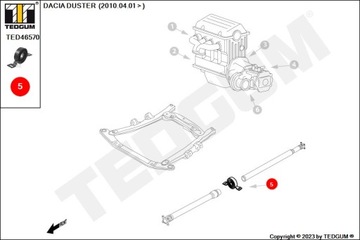 ОПОРА ПРИВОДНОГО ВАЛА TEDGUM TED46570 DACIA