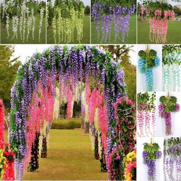 Искусственная гирлянда из глицинии для стены, балкона, альпиниста, свеса XXL x12