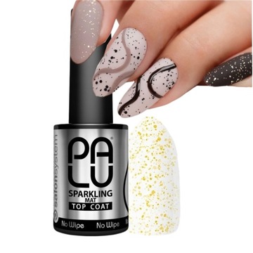PALU Top Sparkling Matt No wipe - 11 g złote drobinki matowe