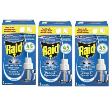 RAID PRZECIW KOMAROM ZAPAS PŁYN 45 NOCY X3