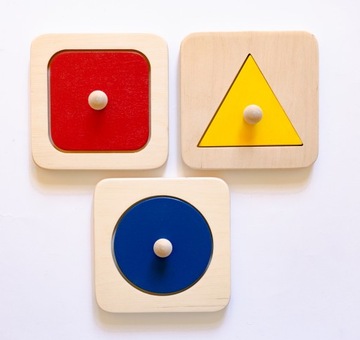 Układanka trzy figury pojedyncze Montessori puzzle dla dzieci