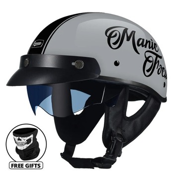 Kask motocyklowy Half Face Double Lens Cool Casco Moto Four Seasons Men