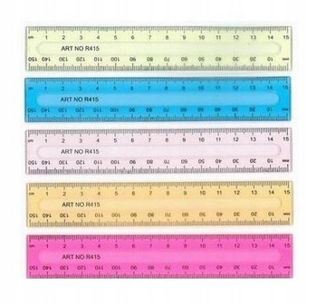 Linijka 15cm Przezroczysta MIX