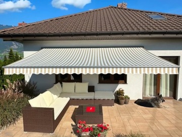 Террасная маркиза АНТРАЦИТ 200х150 Бежево-Белый PREM