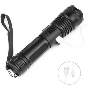 МОЩНЫЙ ТАКТИЧЕСКИЙ ФОНАРЬ LED XHP50 ZOOM USB +1,5 км