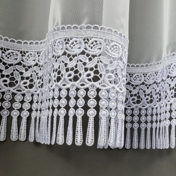 Firana prosta 300x100 gotowa woal taśma szeroka gipiura koronka KASIA 15cm