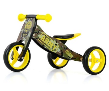 Біговел триколісний 2 в 1 каталка легка Jake Army Milly Mally