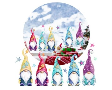 МНОГОРАЗОВЫЕ наклейки «Рождественские гномы» с гномами