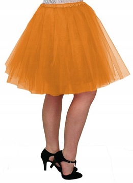 SPÓDNICZKA TIULOWA podszewką SPÓDNICA 50cm POMARAŃ