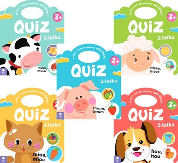 Quiz 2-latka. Świnka, Owieczka, Kotki, Piesek, Krówka
