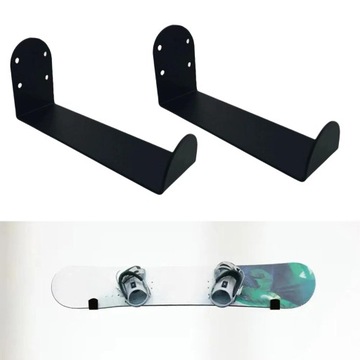 Uchwyt ścienny do deskorolki Metalowa ściana snowboardowa ze stali nierdzewnej 2 szt