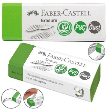 FABER-CASTELL Gumka do mazania ścierania w osłonce zielona Dust-Free ECO