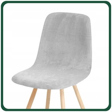 ЧЕХОЛ НА СКАНДИНАВСКИЙ СТУЛ, СВЕТЛО-СЕРЫЙ, ЭЛАСТИЧНЫЙ ВЕЛЮР