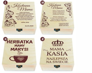 Шкатулка для чая, подарок ко ДНЮ МАТЕРИ, ГРАВИРОВКА