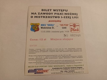 ODRA WODZISŁAW - ŁKS ŁÓDŹ 12-03-2000