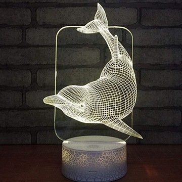 Lampka nocna 3D led usb na prezent Dolphin Delfin