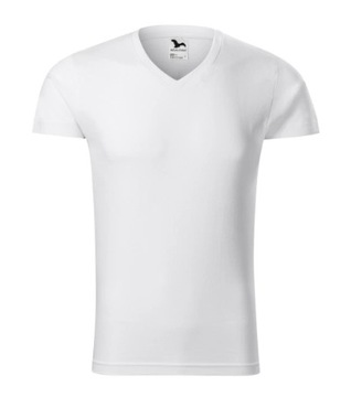 ELEGANCKA koszulka męska SLIM FIT V-NECK T-shirt MALFINI 146 XL