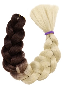 Włosy Syntetyczne na Warkoczyki proste ombre brąz blond