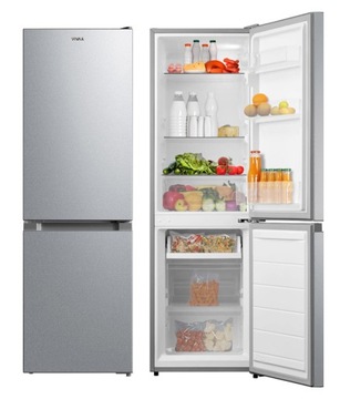 Lodówka Lodówko zamrażarka 152cm 174L Low Frost Biała 39dB cicha praca inox