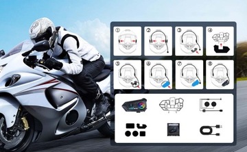 МОТОЦИКЛОВЫЕ НАУШНИКИ BT 5.3 БЕСПРОВОДНОЙ ВЫЗОВ ДЛЯ ШЛЕМА ВОДОНЕПРОНИЦАЕМЫЙ