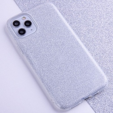 Чехол 3в1 с блестками для iPhone 11 Pro, серебристый