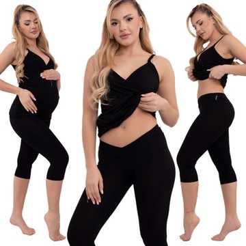 FORMOMMY LEGGINSY CIĄŻOWE GETRY SPODNIE RYBACZKI Z NISKIM STANEM 6XL