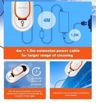 2800Па ПРОВОДНОЙ РОБОТ ДЛЯ ЧИСТКИ ОКОН, СТЕКЛЕЙ, Плитки LIECTROUX HCR-09
