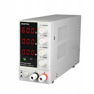 Лабораторный источник питания (0–60 В, 0–5 А), регулируемый постоянный ток